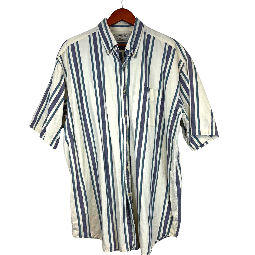 Vintage American Eagle Outfitters Mens XL Striped 100% Cotton Shirt 90s, Preppy